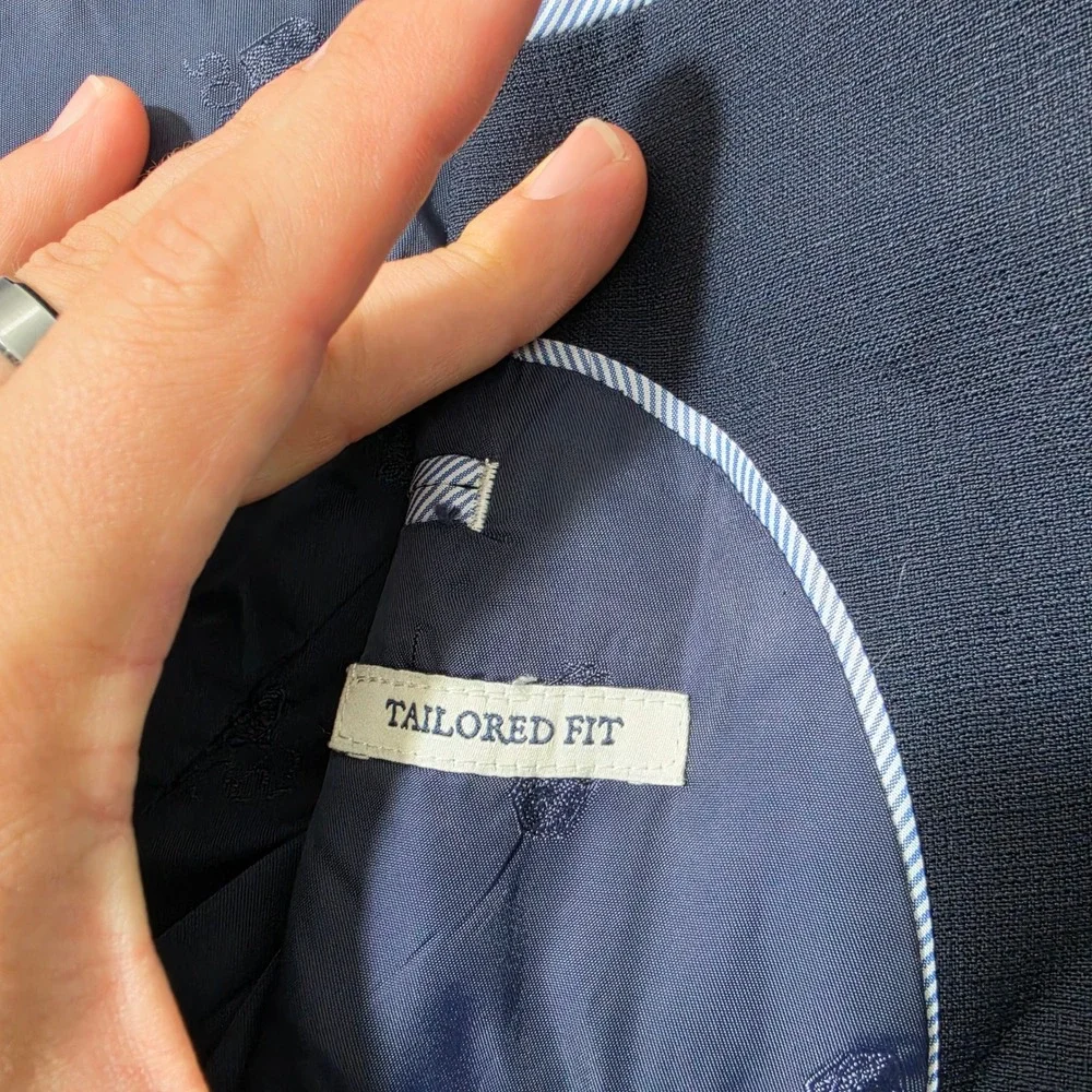 Jos. A. Bank Wool Brrr Nylon Blazer Mens 38 Long Navy Blue 1905 Tailored Stretch